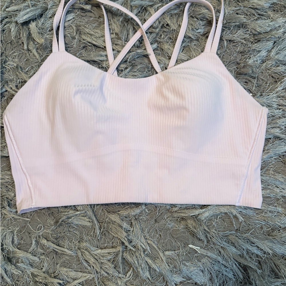 Lululemon Athletica Light Pink Ribbed Sports Bra